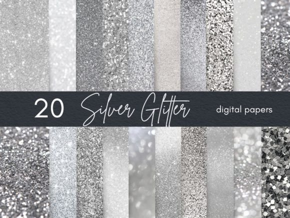 Download Silver Glitter Digital Paper Background - Silver glitter Collection