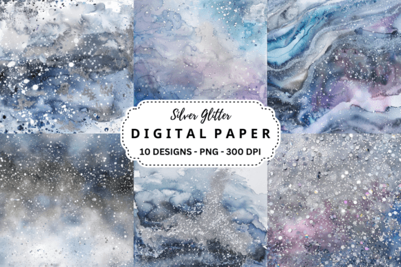 Download Watercolor Silver Glitter Background - Silver glitter Collection